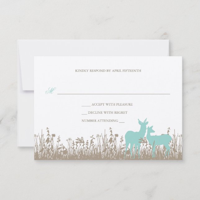 Invitación a la boda de campo de ciervos (Anverso)