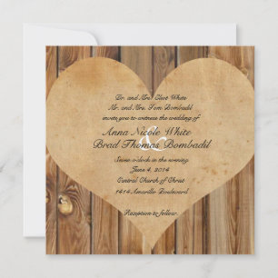 Invitación a la boda de campo de Parchment Heart W