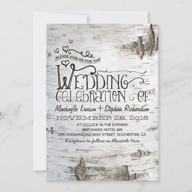invitación a la boda de campo rústico de ladrido d (Anverso)