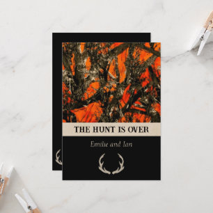 Invitación a la boda de camuflaje con cuernos de c