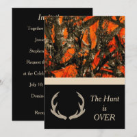 Invitación a la boda de camuflaje con cuernos de c