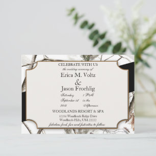 Invitación a la boda de camuflaje en invierno