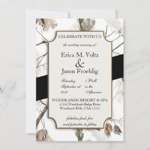 Invitación a la boda de camuflaje en invierno