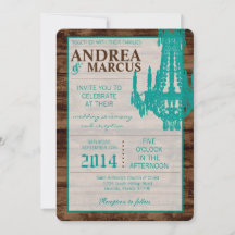 Invitación a la boda de candelabro de la Rústica o