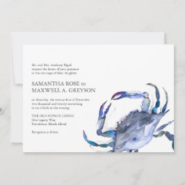 Invitación a la boda de cangrejo costero de acuare