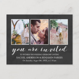 Invitación a la boda de carbón vegetal y Collage d