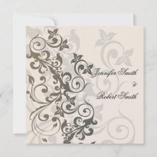 Invitación a la boda de carbón vegetal y filigrano