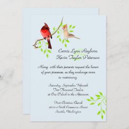 Invitación a la boda de Cardenales Rojos de bonito