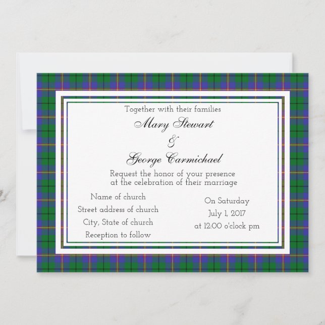 Invitación a la boda de Carmichael Scottish (Anverso)