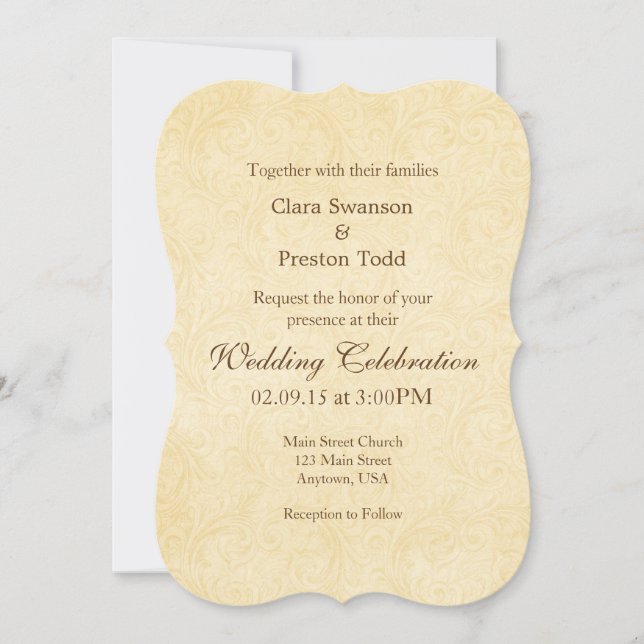 Invitación a la boda de casamiento de cascos antig (Anverso)