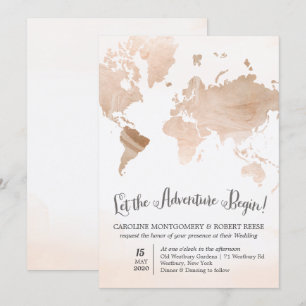 Invitación a la boda de casamiento en el mapa de m