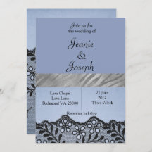 Invitación a la boda de cascos de color azul y pla