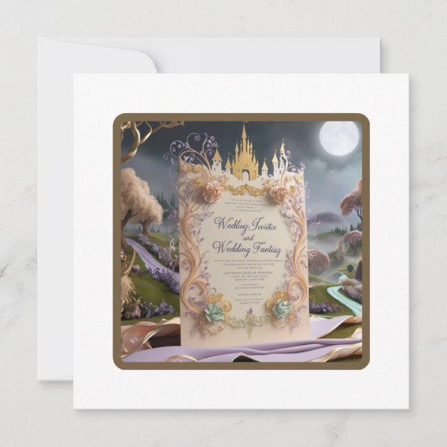 Invitación a la boda de castillos singulares: un c (Anverso)