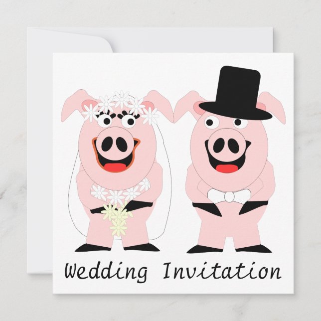 Invitación a la boda de cerdo (Anverso)