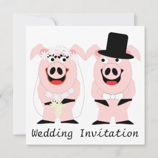 Invitación a la boda de cerdo