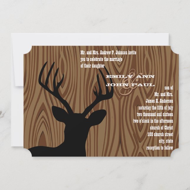 Invitación a la boda de Cereales de Madera de Cere (Anverso)