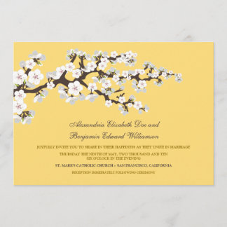 Invitación a la boda de cerezos en flor (limón)