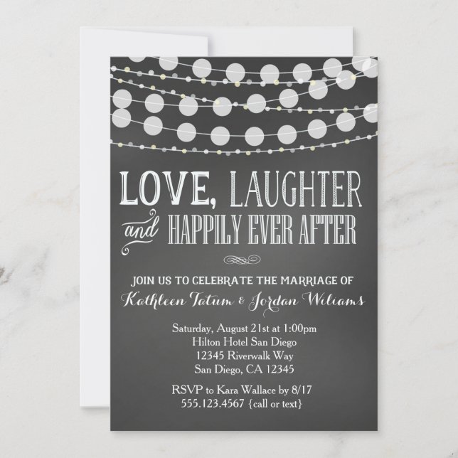 Invitación a la boda de Chalkboard (Anverso)
