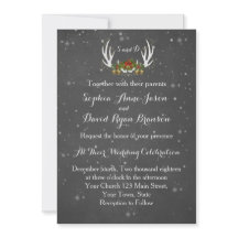 Invitación a la boda de Chalkboard Antlers