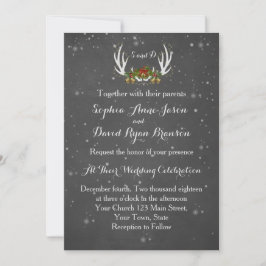 Invitación a la boda de Chalkboard Antlers