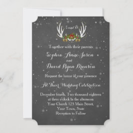 Invitación a la boda de Chalkboard Antlers