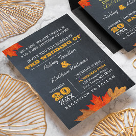 Invitación a la boda de Chalkboard en otoño