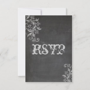 Invitación a la boda de Chalkboard Floral RSVP