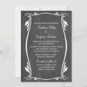 Invitación a la boda de Chalkboard Flourish con ma