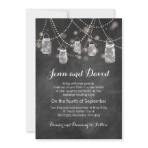 Invitación a la boda de Chalkboard Mason Jar