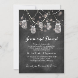 Invitación a la boda de Chalkboard Mason Jar