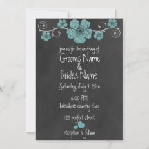 Invitación a la boda de Chalkboard para Rosas Verd