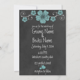 Invitación a la boda de Chalkboard para Rosas Verd