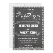 Invitación a la boda de Chalkboard Posh