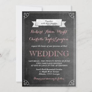 Invitación a la boda de Chalkboard Vintage