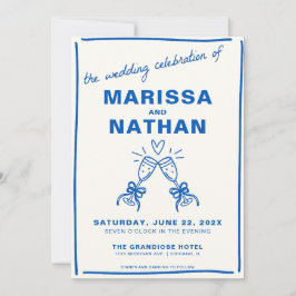 Invitación a la boda de Champgane de Blue Drawn To