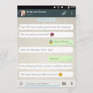 Invitación a la boda de chat para iPhone de Whatsa