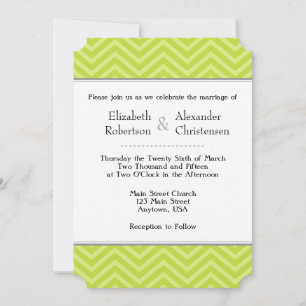 Invitación a la boda de Chevron Green Lime