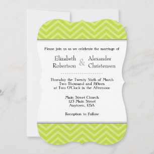 Invitación a la boda de Chevron Green Lime