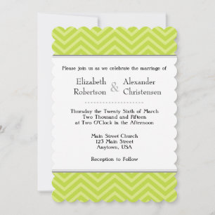 Invitación a la boda de Chevron Green Lime