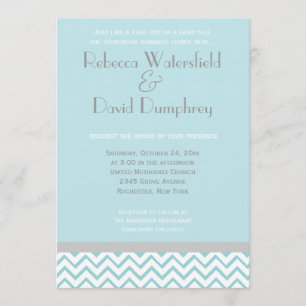 Invitación a la boda de Chevron Moderno Plateado y