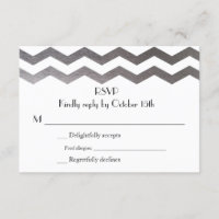 Invitación a la boda de Chevron plateado bilingüe 