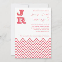 Invitación a la boda de Chevron rosa chevron chapu