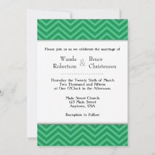 Invitación a la boda de Chevron Verde