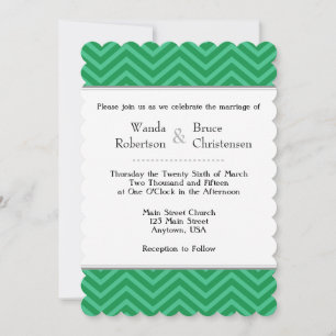 Invitación a la boda de Chevron Verde
