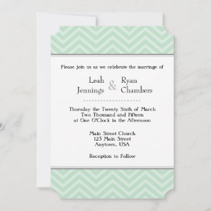 Invitación a la boda de Chevron verde de la Casa d