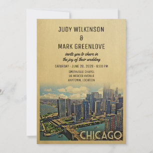 Invitación a la boda de Chicago Illinois