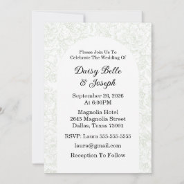 Invitación a la boda de Chinoiserie Sage Green Peo