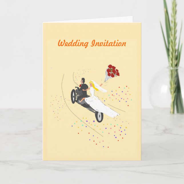 Invitación a la boda de ciclismo (Anverso)