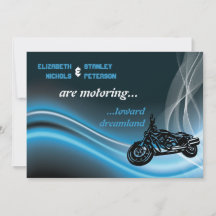Invitación a la boda de ciclismo de carretera azul