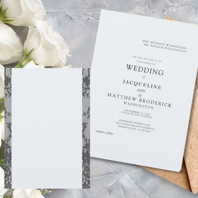 Invitación a la boda de cielos azules y encajes (Subido por el creador)